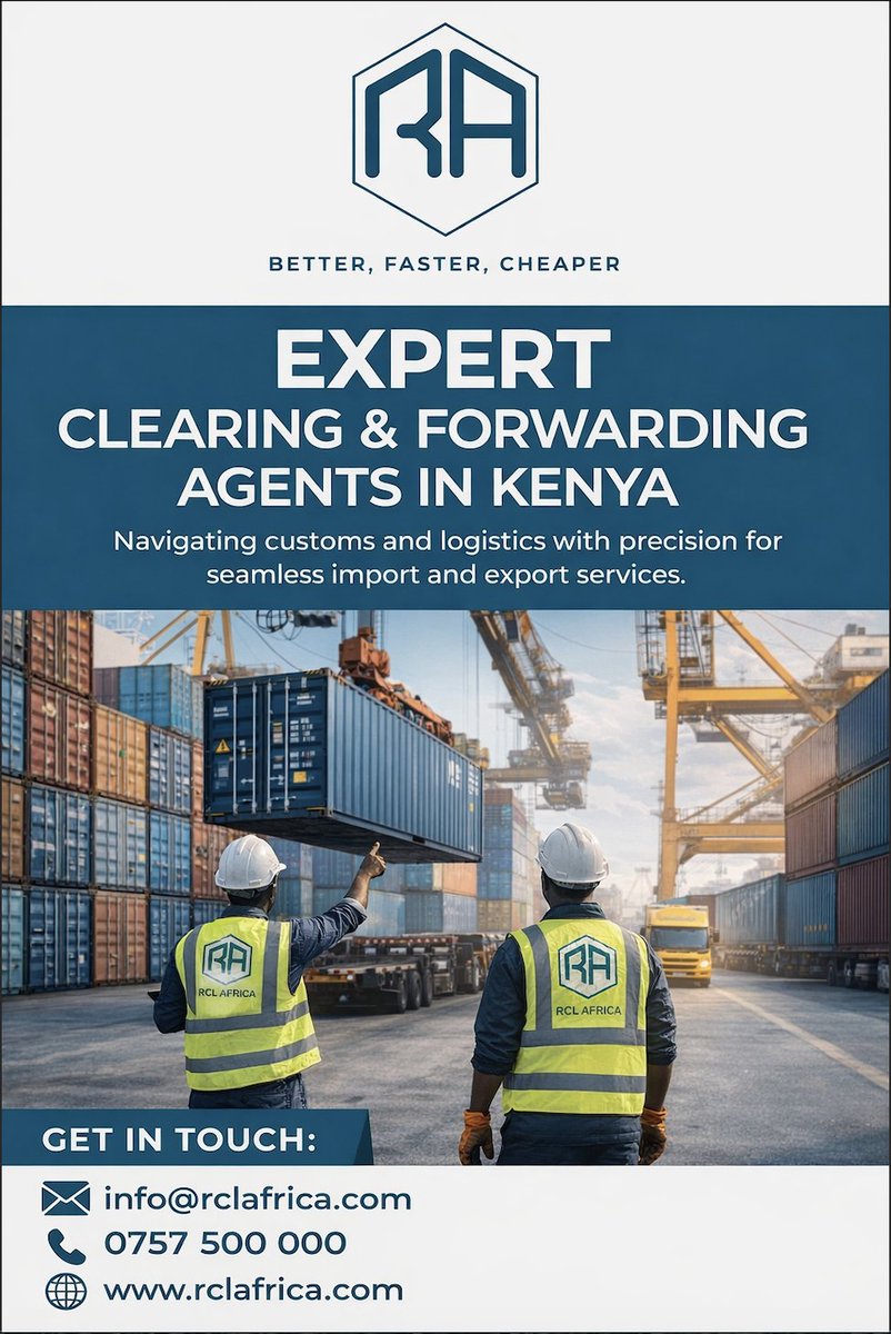 CargoRegional's tweet photo. We provide seamless customs clearance, freight forwarding, cargo handling & logistics solutions to ensure your shipments move efficiently from port to destination.
#RCLAfrica #ClearingAndForwarding #LogisticsKenya #CustomsClearance #FreightForwarding #ImportExport #CargoHandling https://t.co/9Y4ADqwICa