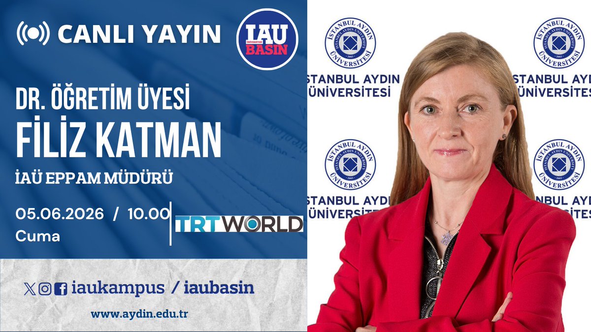 IAUBasin's tweet photo. 📺 Öğretim Üyemiz ve EPPAM Müdürümüz Dr. Filiz Katman, dış politika gündemiyle ilgili değerlendirmelerde bulunacak.     
 
İzlemek için 👉 https://t.co/CbuhndkPW4

@drmaydin

@IAUKampus

@iauiibf_

@IAU_EPPAM

@filizkt

@trtworld https://t.co/qwfgEqPyDS