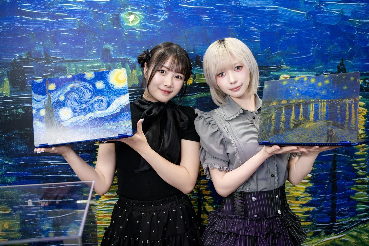 MSI_JP's tweet photo. MSIノートPCアンバサダーのお2人にブースに遊びに来ていただきました！✨

弊社公式TikTokなどにて新製品紹介動画を続々公開予定なのでお楽しみに！！👀 https://t.co/4vhPA2g1bk