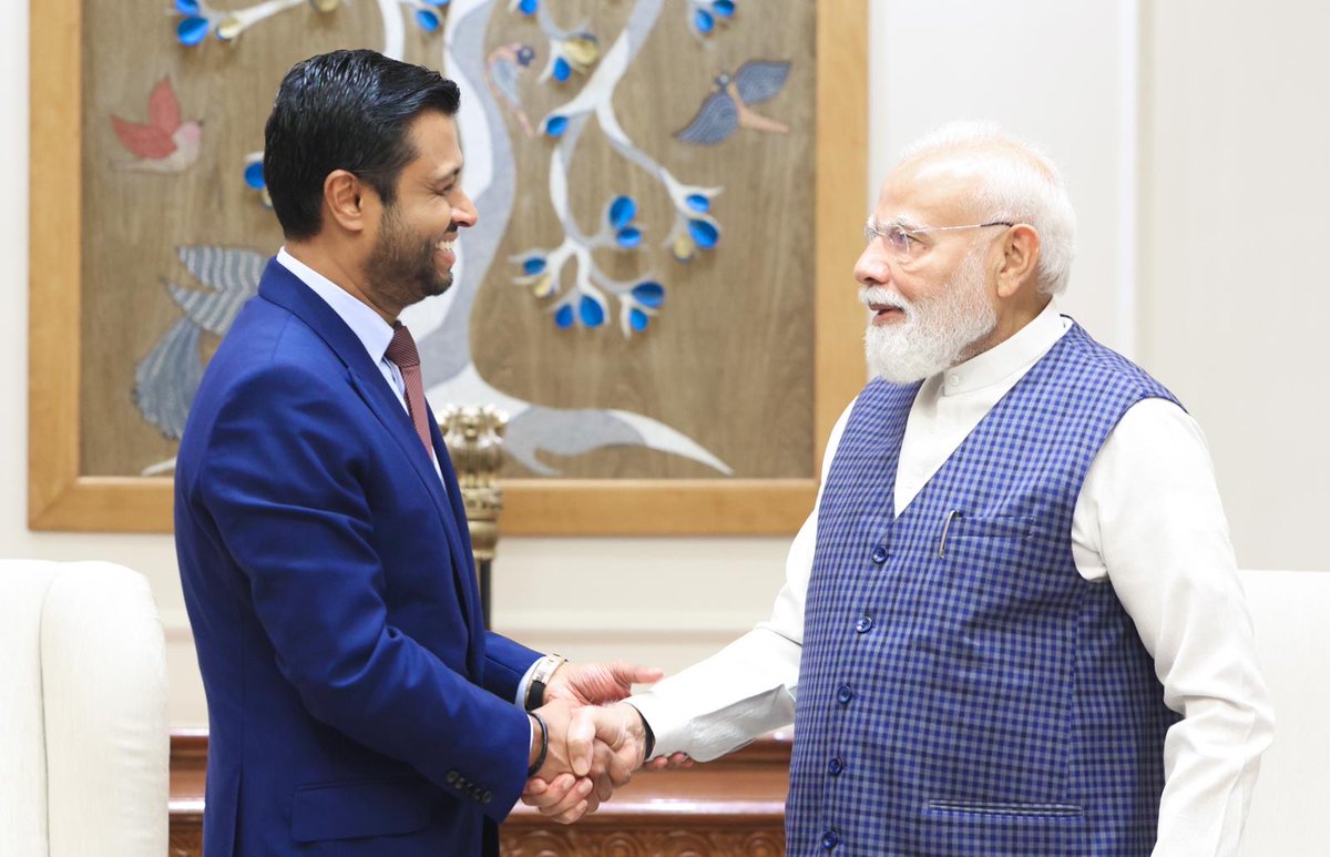 airtrunk's tweet photo. INVESTMENT IN INDIA | Honoured to meet Prime Minister @narendramodi today to discuss India’s vision to become a global AI powerhouse. @airtrunk plans to invest US$30B+ by 2030 in support of India’s digital infrastructure capacity. https://t.co/gAi9zMITNU