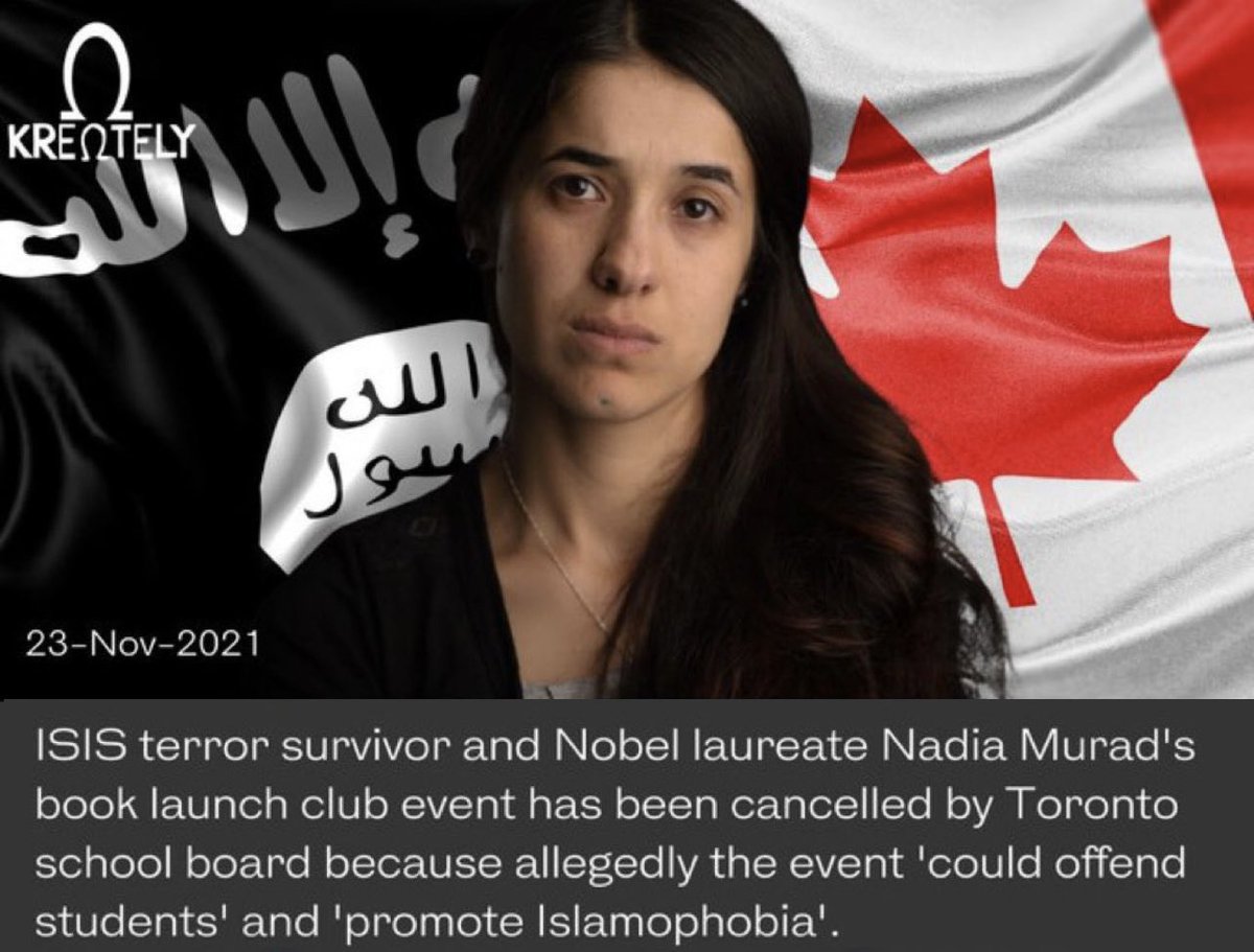 Yazidisto's tweet photo. Yazidi woman, once enslaved by ISIS, cancelled in Canada as she could “promote Islamophobia”. https://t.co/SpY46zV11p