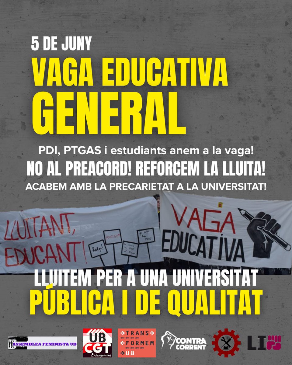 COS_UB's tweet photo. Avui anem a la vaga! https://t.co/vOpzBXJnES