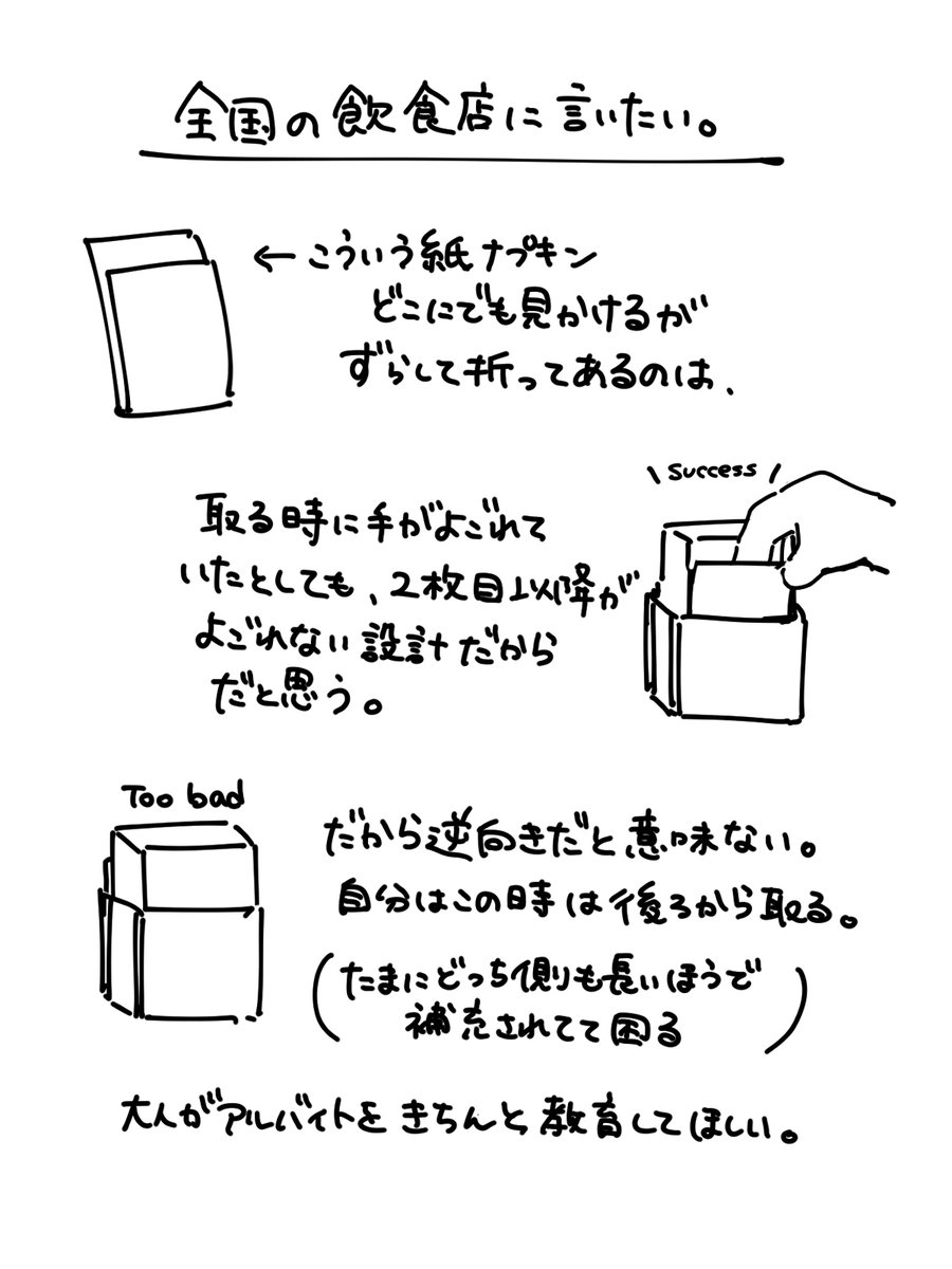 wieneko138226's tweet photo. 飲食店の、紙ナプキン https://t.co/3YtzzwAj4V