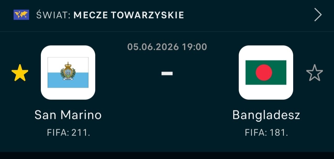 Adam_Zmudzinski's tweet photo. Dzień dobry, a jest dobry, bo dzisiaj odbędzie się wielkie MECZYCHO.🔥

🇸🇲San Marino - Bangladesz🇧🇩

Będzie to pierwsze spotkanie 🇸🇲Tytanów w historii z reprezentacją ze strefy AFC.

Do kadry 🇧🇩Bangladeszu powołana została jej największa gwiazda - Hamza Choudhury z 🏴󠁧󠁢󠁥󠁮󠁧󠁿Leicester. https://t.co/pJeh7gD2VC