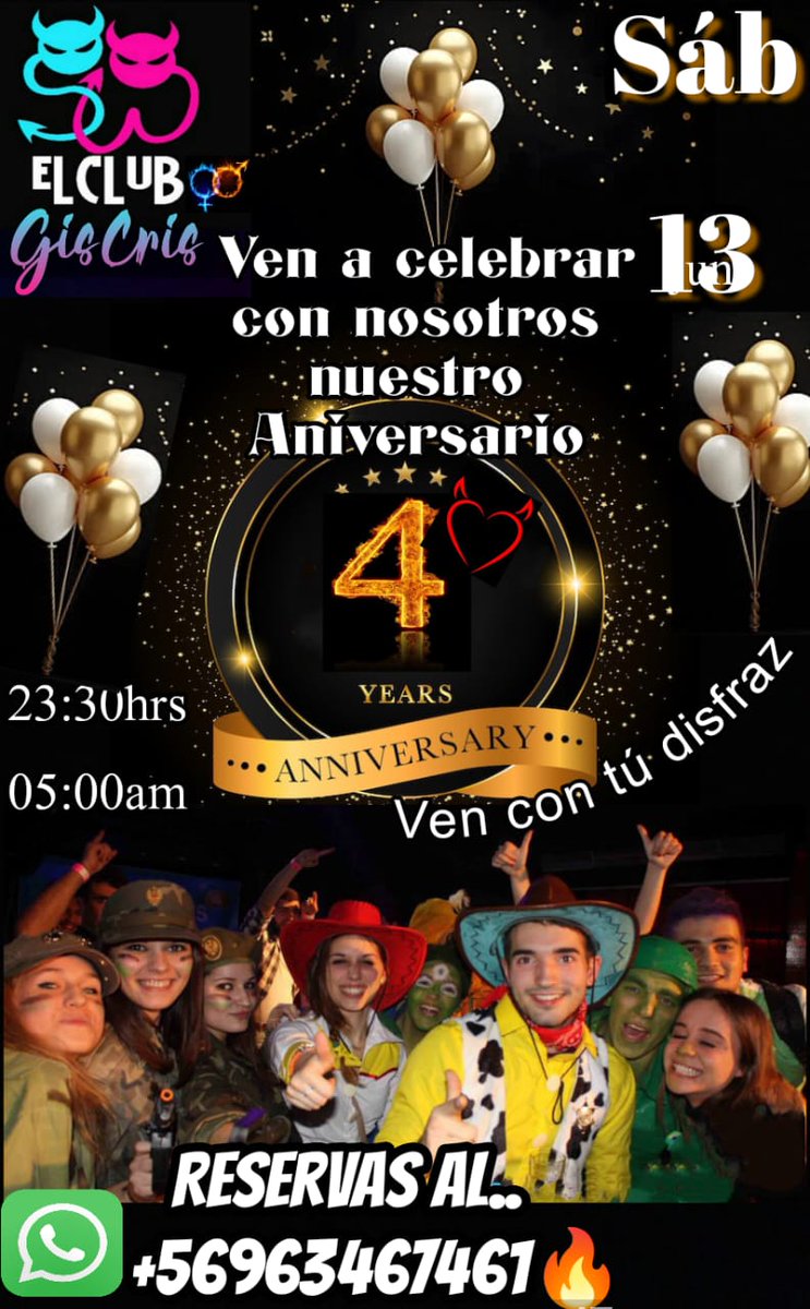 bargiscris2's tweet photo. Ven a celebrar nuestro 4to aniversario, una noche de concursos, premios, baile y sexo.
No te la puedes perder 🔥 https://t.co/SjAQClqqbS
