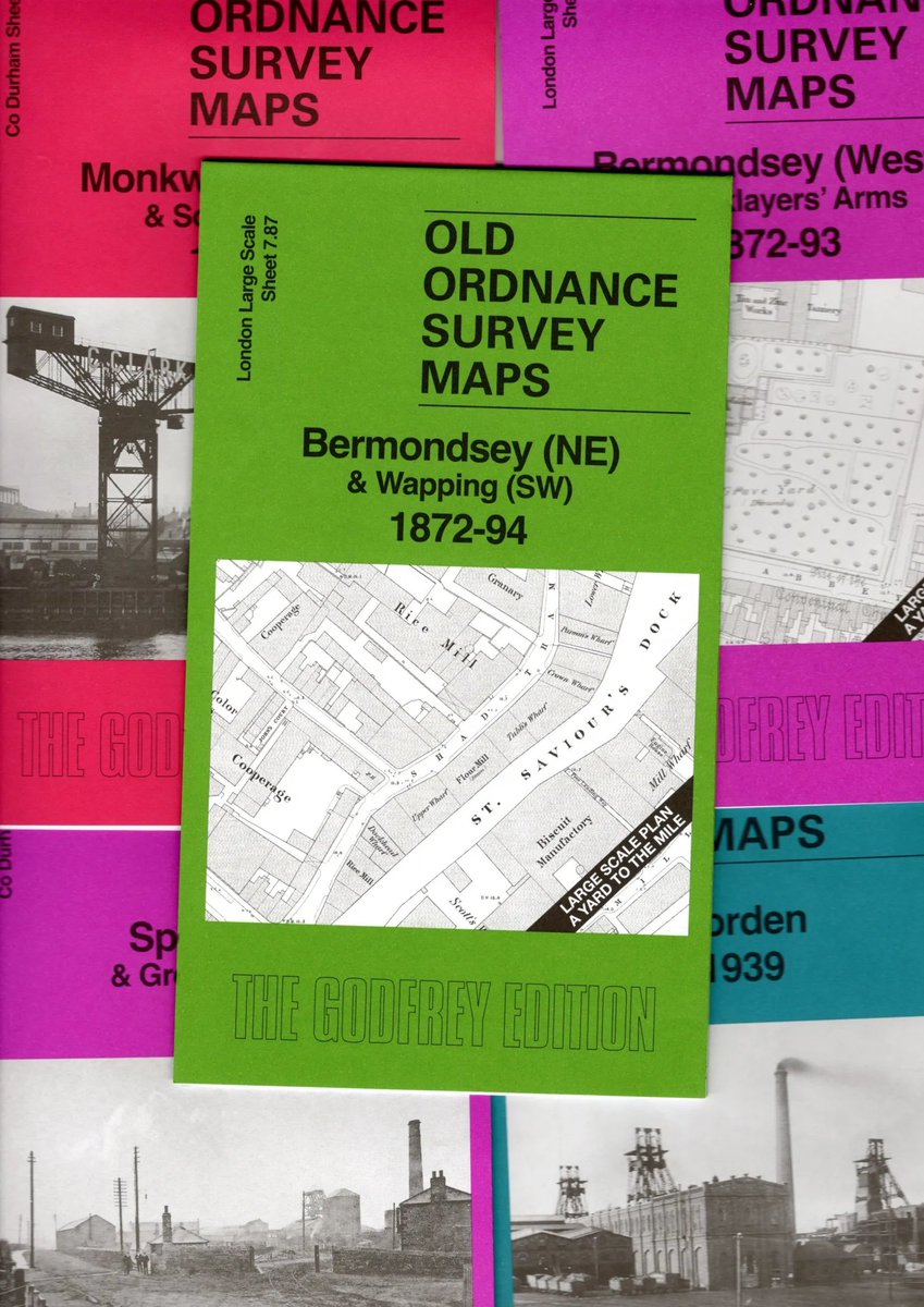 alangodfreymap's tweet photo. A map with a Twist...
#Bermondsey (NE) & #Wapping (SW) 1872-94.
A great #London map, & a brilliant introduction by Pamela Taylor!
We focus our map sample on Tower Bridge, tantalisingly peeking at us from the top of the map, and enticing us to hunt down the next map in the series! https://t.co/yWqKTegjpN