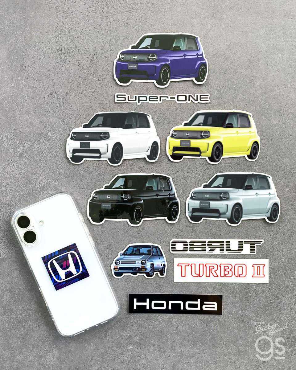 generalsticker's tweet photo. #Honda「Super-ONE」
近未来デザインにワクワク感搭載なステッカー新発売✨

車体・ロゴなどの2種1セットや、
他にもクリア素材のロゴや車体と種類が豊富🚗
スマホ、PC、工具箱、ガレージ…。
貼るだけでちょっと気分がBOOSTする。
🛒https://t.co/2WBgUhKt3g

＃ゼネラルステッカー https://t.co/6GhytysSZo