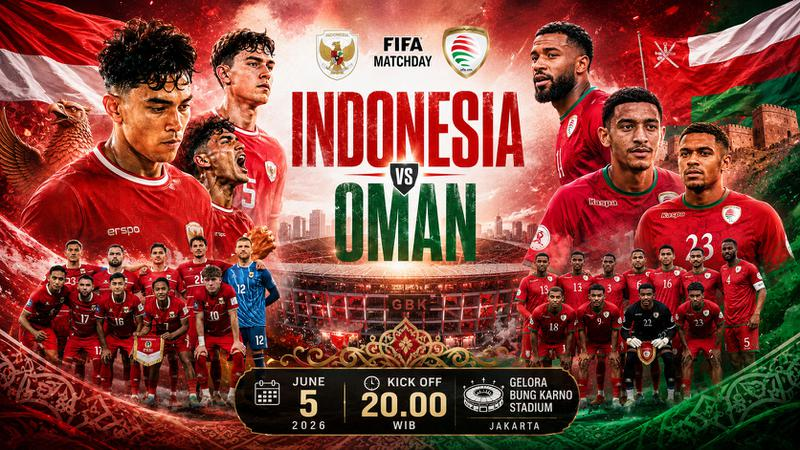 bibibreaking's tweet photo. Garuda Championship Series 2026

⚽️Indonesia vs Oman
📆5 Juni 2026
🕛20:00 WIB
🏟 GBK

🔴Live: https://t.co/83XpHBv7he

#timnasday #timnasindonesia #timnas https://t.co/drCF3oPe3q