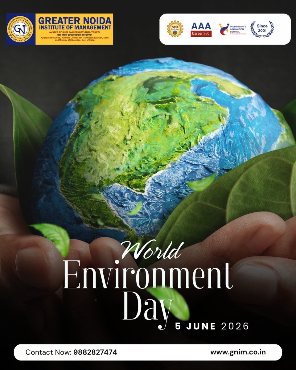 gnimofficial's tweet photo. The planet isn't just a responsibility. It's a boardroom priority.

On World Environment Day 2026, GNIM reaffirms its commitment to nurturing leaders who build businesses with conscience, not just profit.

#worldenvironmentday #worldenvironmentday2026 #sustainablefuture #gnim https://t.co/dIRFjidfhE