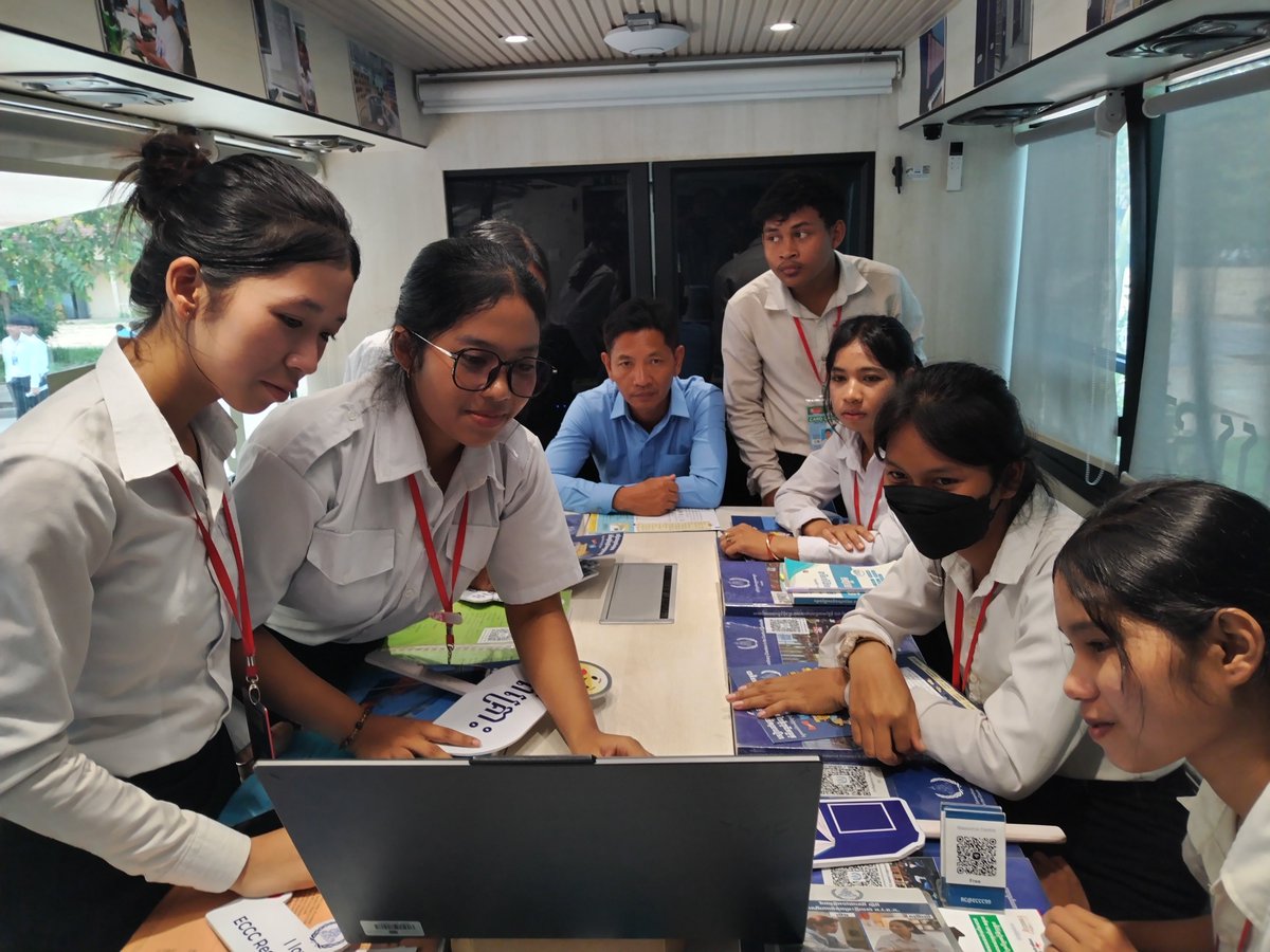 KRTribunal's tweet photo. On June 5, 2026, a total of 848 students, including 498 females, from Hun Sen Phnom Santuk High School actively participated in an outreach program conducted by the ECCC Mobile Resource Center, which arrived at their school. The program aimed to enhance students’ understanding of Khmer Rouge history and the judicial process of the ECCC in seeking justice for victims.

During the program, students engaged in presentations, group discussions, Q&A sessions, and watched documentary videos related to key cases and significant verdicts against Khmer Rouge leaders. This participation not only strengthened their knowledge of law and history but also encouraged youth to appreciate the values of peace, human rights, and the importance of preventing such atrocities from happening again.

Through this outreach activity, the ECCC continues its mission to pass on knowledge to younger generations, ensuring that history is not forgotten and that justice is respected and preserved in Cambodian society.

#ECCC #KhmerRougeTrials #JusticeForCambodia #CambodianHistory