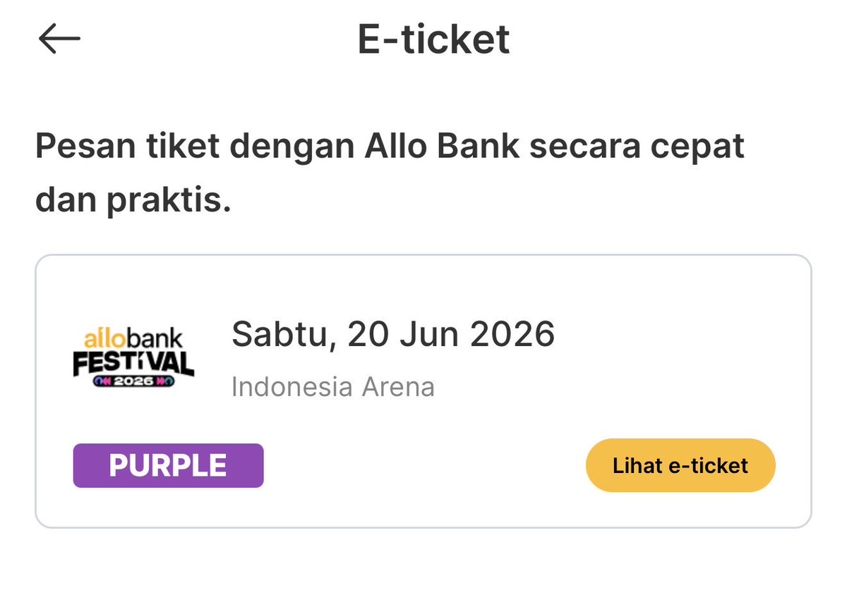 Emneemmsahi12's tweet photo. WTS WTS TIX ALLOBANK
CAT PURPLE  (NO OVERPRICED)

QN 1.200

yg serius boleh dm, tanya2 dlu jg boleh

#cortisallobank https://t.co/8GI2nzqd6C