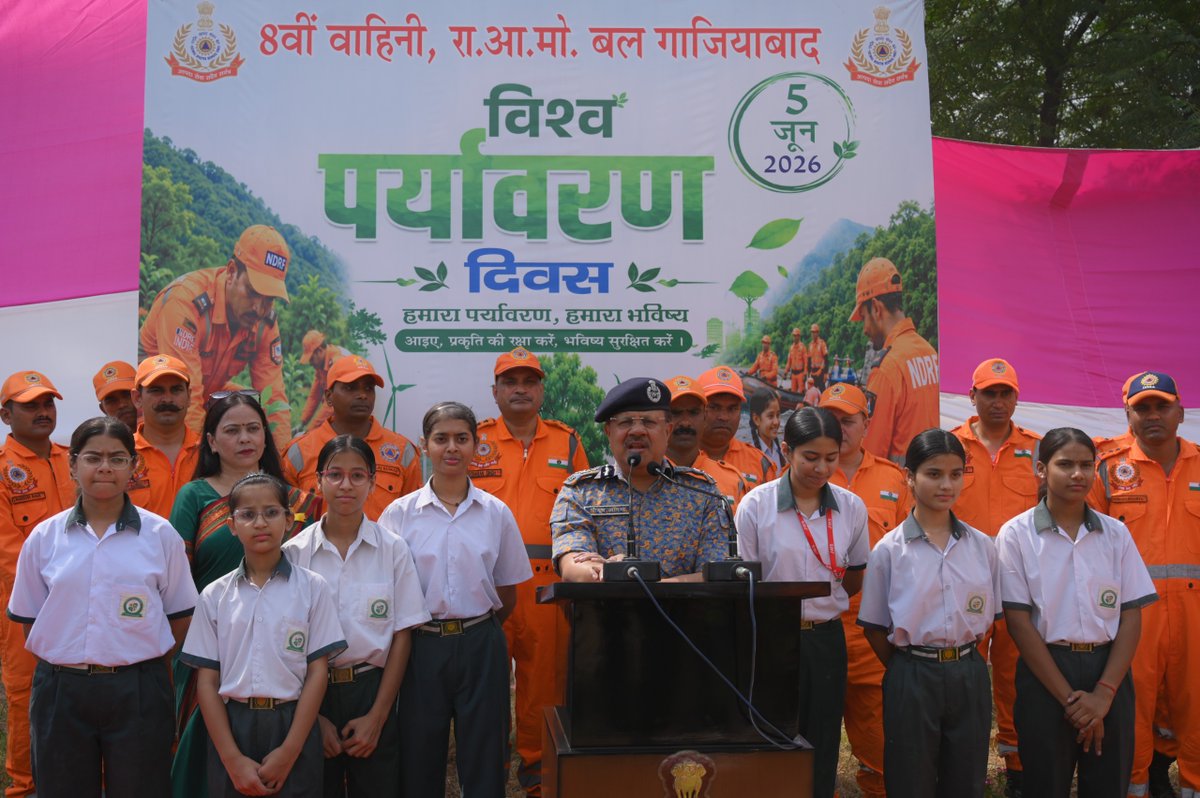 NDRFHQ's tweet photo. #NowForClimate

On #WorldEnvironmentDay, NDRF joined the tree plantation drive initiated by Hon’ble Union Home &amp; Cooperation Minister Shri Amit Shah and kickstarted the plantation of 25,000 saplings at various NDRF locations across the country🌱🌳 https://t.co/BzINA7kYQR