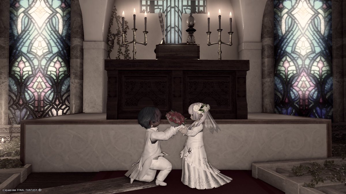 yohane_0825's tweet photo. 場所を変えての撮影会✨
結婚記念日が近いということで、アニバン的な感じでドレスで撮ってもらいました(ง  ᵕωᵕ)ว♪
スタジオさんもいい！！雰囲気がマッチしててカメラマン全任せで撮ってもらいました♡

studio：#st_MOONLIT

#FF14 #FFXIV #本日のララフェル https://t.co/j5QTxKzHVk