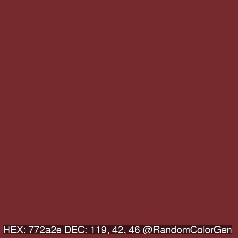RandomColorGen's tweet photo. 772a2e
119, 42, 46 https://t.co/8ehYi0zS2A