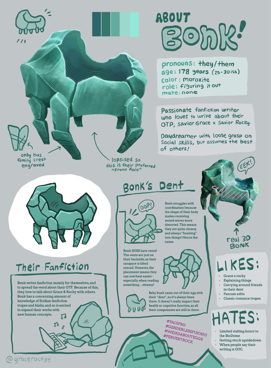 gracerockyy's tweet photo. some questions about bonk are answered here finally! not all the lore obviously, but a more in-depth look at the people's favorite pervert rock https://t.co/8EzrcXZ4uo