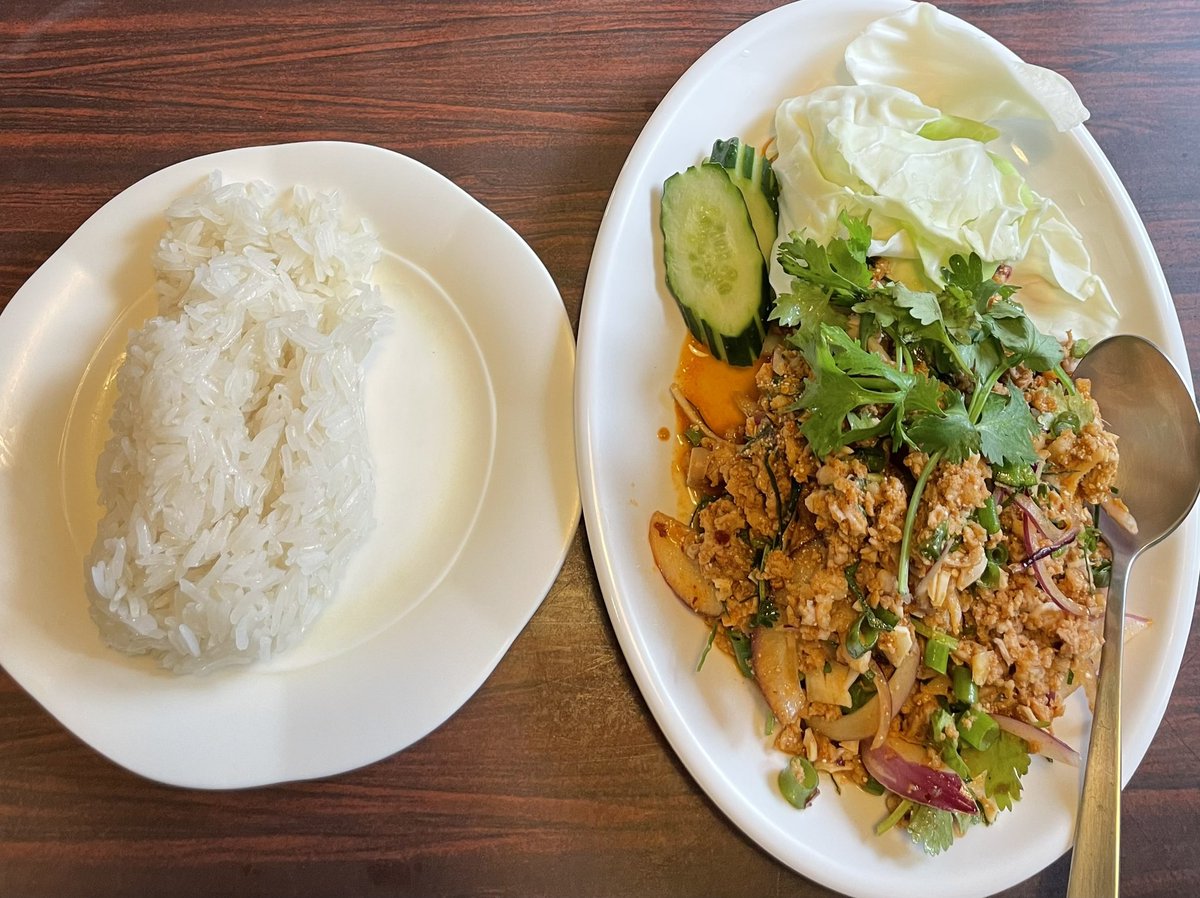 yoidore1484's tweet photo. 今日の昼食❣️池袋北口❣️タイ料理❣️ピラブカウ❣️ラープムー❣️カウニアオ❣️あぁ〜〜❣️アロイマー❣️99999
#今日の昼食 #池袋北口 #タイ料理 #ピラブカウ https://t.co/3tWcdAVpo7