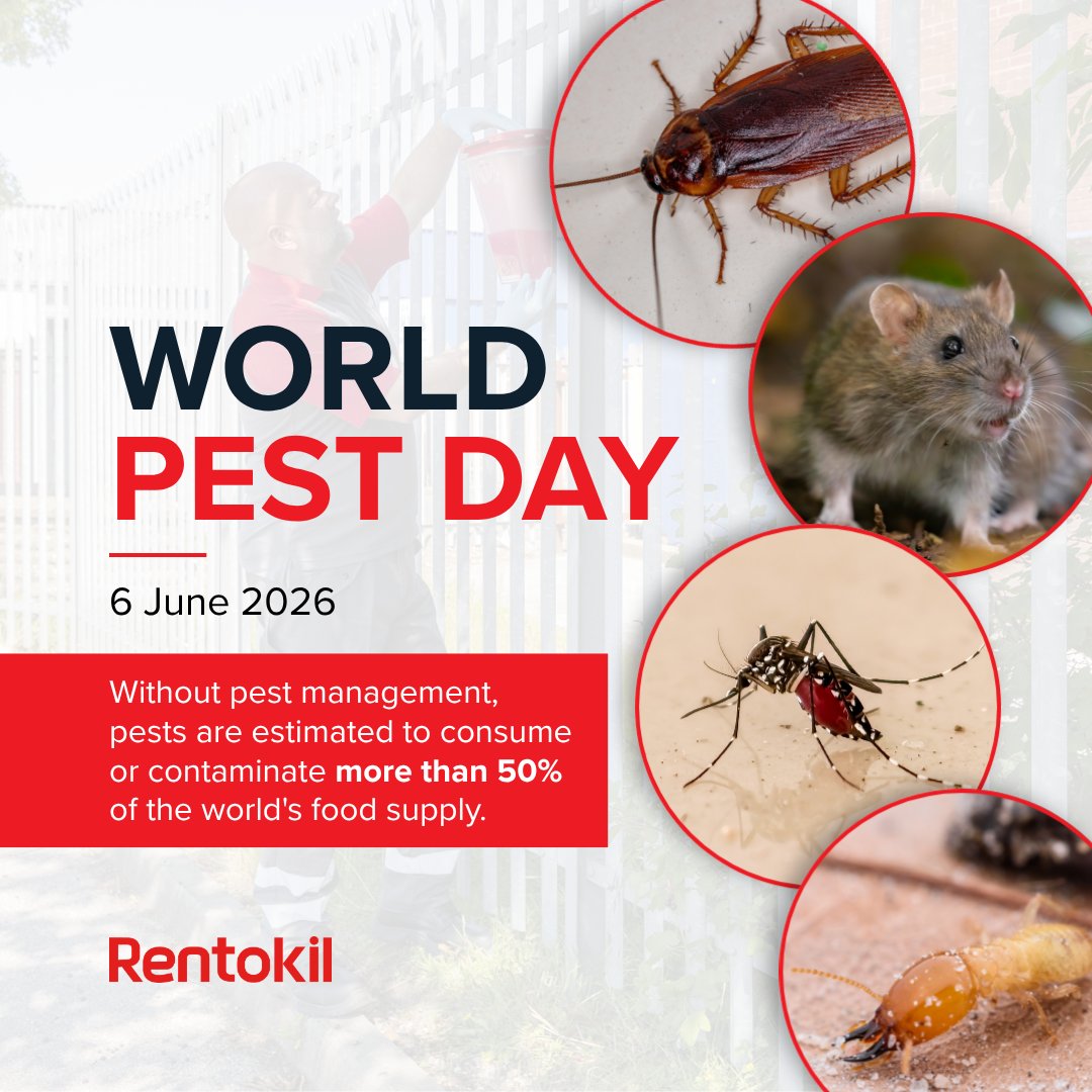 RentokilInitial's tweet photo. This #WorldPestDay, we are spreading awareness about the link between pest management and health. A massive thank you to the technicians around the world who work tirelessly to keep our hospitals, schools, and homes safe. https://t.co/FwbjdTAfsW