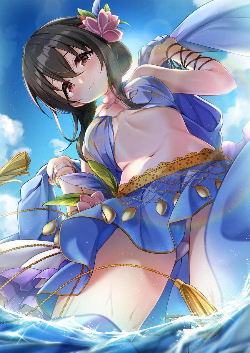 kitune0117's tweet photo. 華奢菴（いーすと）様 (@east01_06 )
にSkebの依頼で藤原肇ちゃんを
描いて頂きました。

そろそろ水着姿の肇ちゃんもみたいなぁ
ってことでお願いしましたが
とても涼しそうなイラストを
ありがとうございました。😇
下から全身を眺めるような構図も
とても気に入ってます。 https://t.co/tIYAkDN9bG