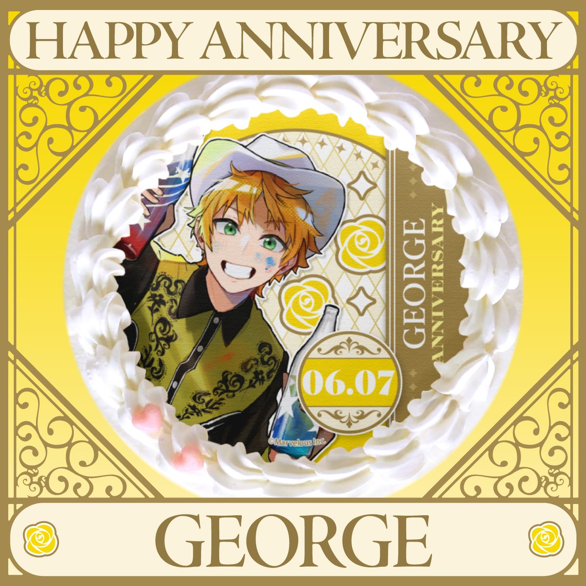 happypriroll's tweet photo. 🌹『千銃士:Rhodoknight』🌹 

本日6月7日はジョージの記念日です🎉✨ 

Happy Anniversary👏✨ 
素敵な一日になりますように🎂 
https://t.co/VQJZo76YbX

#千銃士R 
#ジョージ記念日2026 https://t.co/z9kY0FjIfo