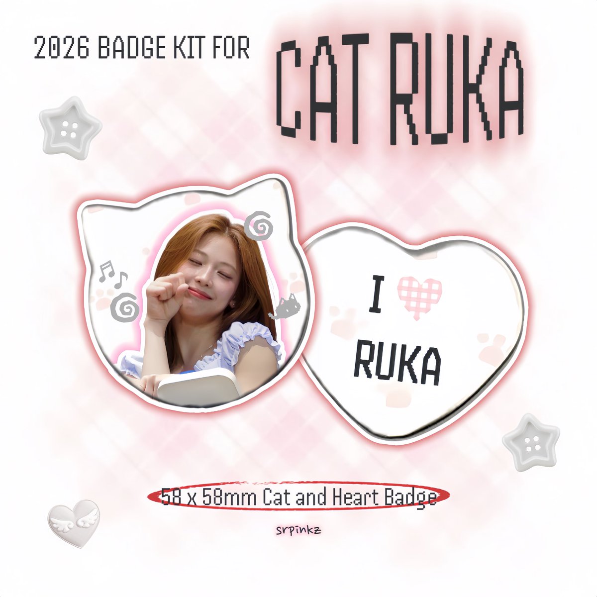 srpinkz's tweet photo. [FINAL UPDATED FORM]
⭐️NEW: 58x58MM CAT RUKA/AHYEON BADGE KIT 

🌐GO > DM
🗓️ ~ 17/6, 2359 KST
🪽 https://t.co/XPMjgQwbD9

#RUKA #루카 #AHYEON #아현 #BABYMONSTER #河井瑠花 
#베이비몬스터