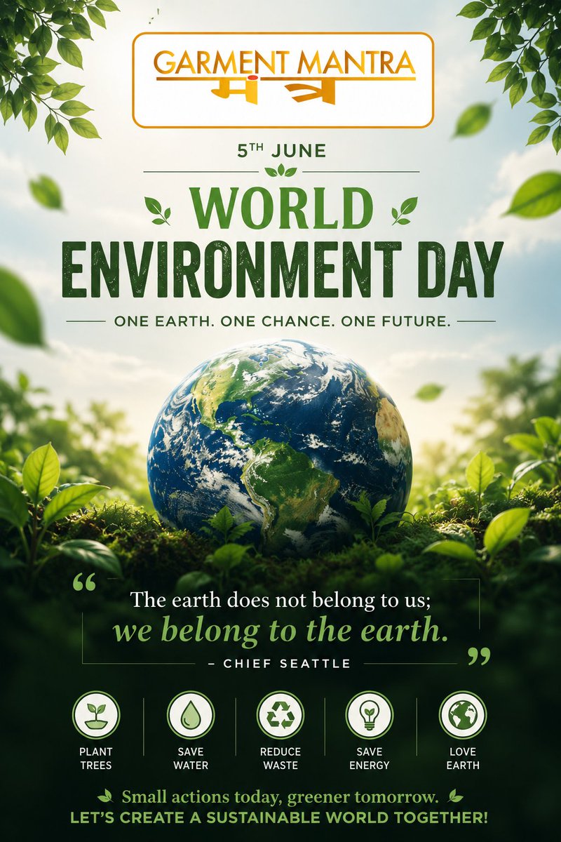 GarmentMantra's tweet photo. 🌍 “Protecting nature today is the promise of a greener tomorrow. Every small step towards sustainability creates a better world for future generations.” 

#WorldEnvironmentDay #SaveEarth #PlantTrees #EcoFriendly #Sustainability #GreenFuture #EnvironmentMatters #GarmentMantra https://t.co/MJZXj5Bb5k
