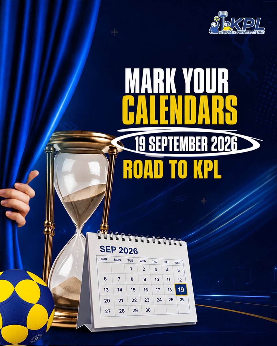 korfballpremier's tweet photo. Circle the date. Set the reminder. Start the countdown. ⏳

📍19 September 2026

The Road to KPL is on, and the excitement is only getting started.

Who’s ready to witness history? 👇

#KPL2026 #RoadToKPL #KorfballPremierLeague #KorfballIndia #nayakhelnayisoch https://t.co/rIzKeNwZYO