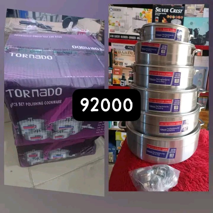 bridgyEssien's tweet photo. POLISHED ALUMINUM COOKWARE SET

Tornado brand 92,000
Other brand  85,000

Lagos and Nationwide delivery 
To order; https://t.co/7tjWbbr7Vz https://t.co/Y65ljkLqvm
