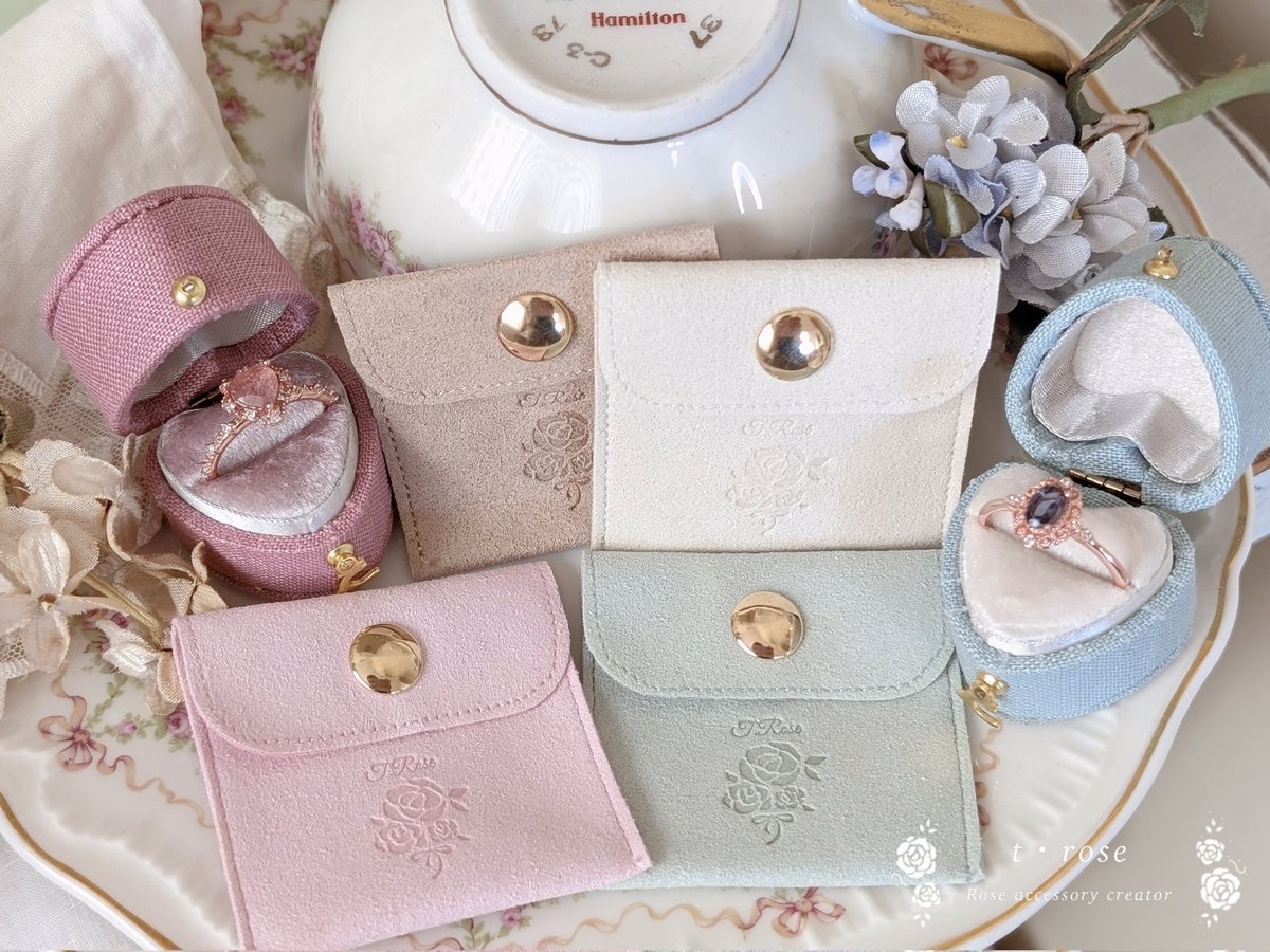 プチジュエルリング〕のおまけ⁡ ⁡ミニポーチ⁡ ⁡⁡ ⁡ピンク欠品でしたが 