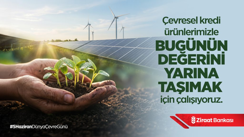 ziraatbankasi's tweet photo. Çevresel Kredi Ürünlerimizle Bugünün Değerini Yarına Taşımak İçin Çalışıyoruz.
#5HaziranDünyaÇevreGünü #ZiraatBankası #BirBankadanDahaFazlası https://t.co/sLTusvRyYP