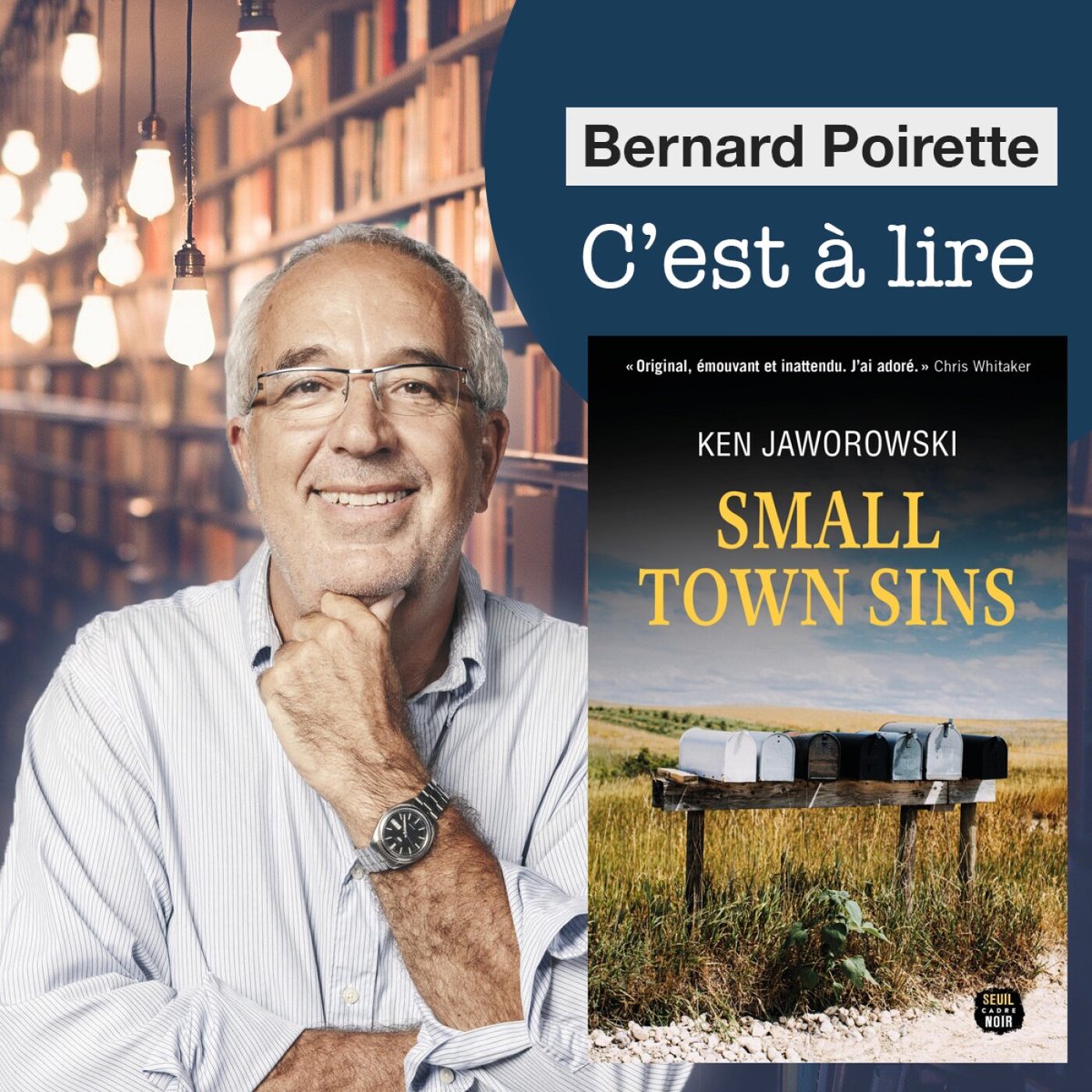 BernardPoirette's tweet photo. Bonjour à toutes et tous,
Au programme de votre podcast du jour : 
"Small Town Sins" de Ken Jaworowski publié aux éditions du Seuil dans la collection Cadre Noir.

https://t.co/GOT33MvrCd

Bon WE et bonne lecture ! https://t.co/0Qp5jFxRkf