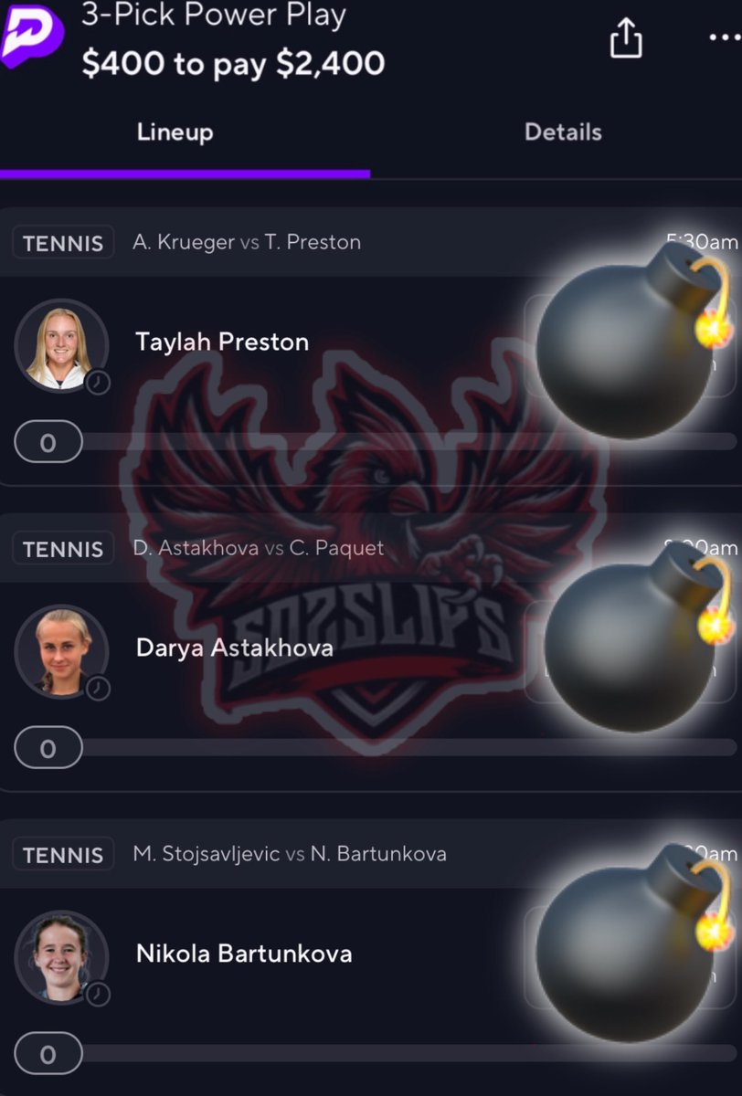 502_Slips's tweet photo. TENNIS 🎾 $2,400 6X POSTED 📲💚

POTD ☢️ ALSO DROPPED EXCLUSIVELY IN MY FREE DISCORD ✅

Turning $400 to $2,400 B2B ✅✅ mark my words 🔒 

DO NOT MISS OUT AGAIN 👇🏻 
https://t.co/vQwpKwJHGC

#PrizePicks | #TENNIS | #POTD https://t.co/wC7Ze6Fnis
