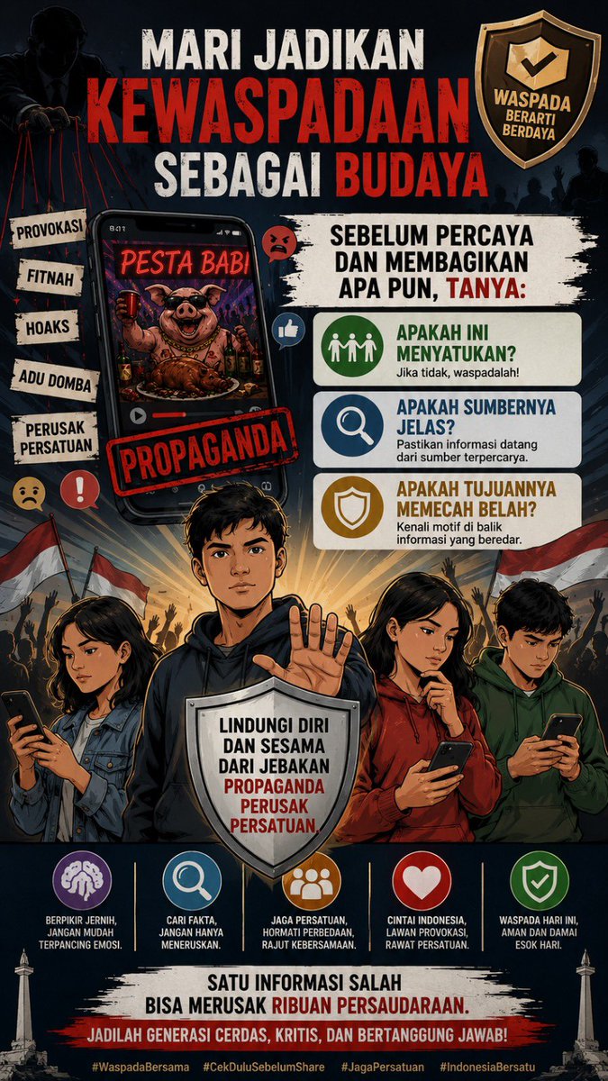 ofningieee's tweet photo. Menjaga persatuan tanggung jawab semua orang Mulai dari hal kecil kayak tolak Film Pesta Babi itu sudah kontribusi baik 🤝💖💪 https://t.co/1KBc7H5VGw