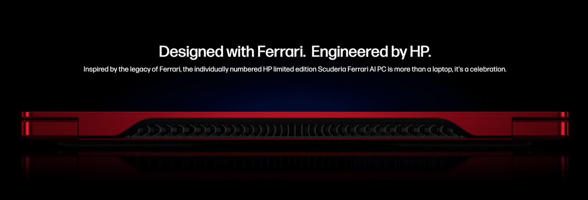 stufflistings's tweet photo. HP and Ferrari have collaborated on this one.

Tandem OLED+ touch display, Intel Core ultra chip, glass  haptic trackpad.

The HP x Scuderia Ferrari AI PC... https://t.co/PY6X11isfU