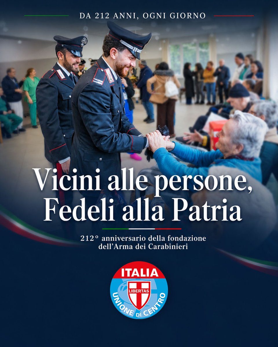AntonioDePoli's tweet photo. Grazie a ogni uomo e ogni donna che indossa questa divisa con dedizione e sacrificio. 

Un pensiero commosso va a tutti i caduti in servizio: il loro esempio è patrimonio dell'intera Nazione. 🙏

Buon anniversario, Arma dei @_Carabinieri_ ! 🇮🇹

#Carabinieri #ArmaDeiCarabinieri https://t.co/G3vkN6i8Q6