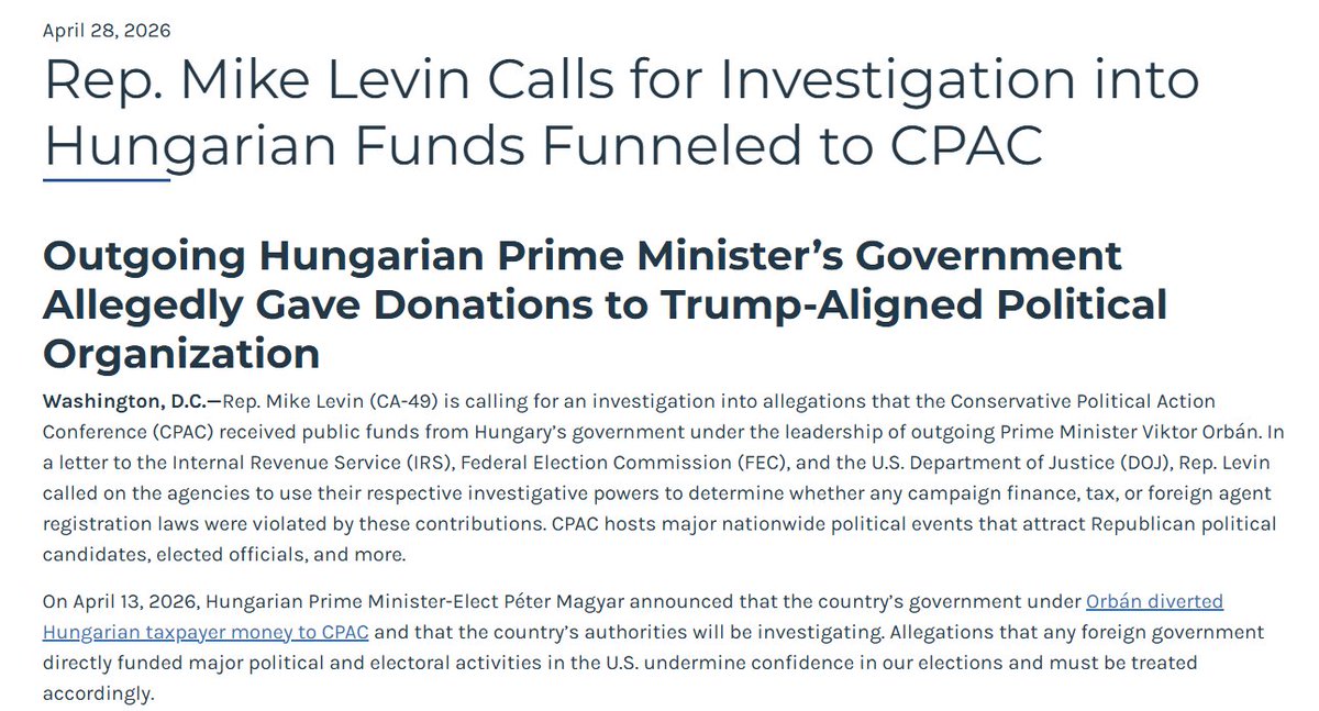 krellius4's tweet photo. @JDSD_91 @RepClayHiggins @SapphireCe He is Taking money from CPAC, which was funded using Hungarian Taxpayers' corrupted by Viktor Orban, which aligned with Putin.
You have to ask why would he want to halt US manufacturing and drive away jobs from US?
https://t.co/dZQFlRgUKH https://t.co/oWR5aGM60t