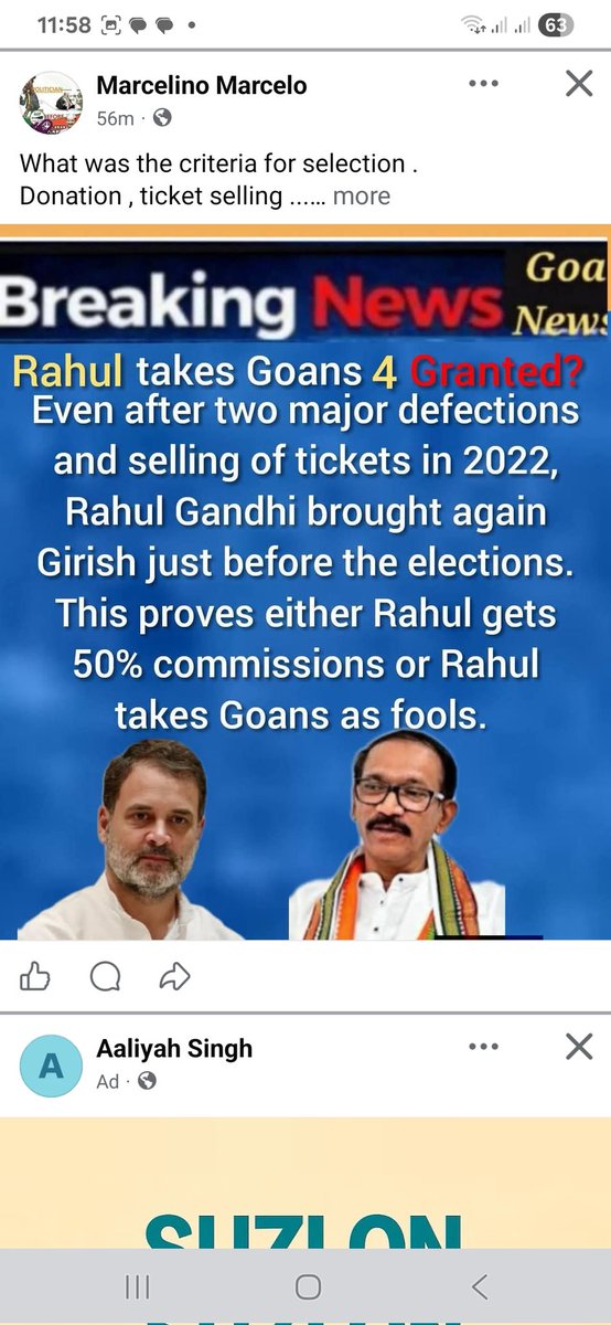 JohnsonVaz6's tweet photo. @RahulGandhi  @priyankagandhi  @Pawankhera @SupriyaShrinate 
@Jairam_Ramesh
This the voice of Goans.  Please dont blame SIR for defeat in 2027 

Lot was expected of Congress compromised candidates . Goans hv lost trust in congress https://t.co/Rnosi9KnMo