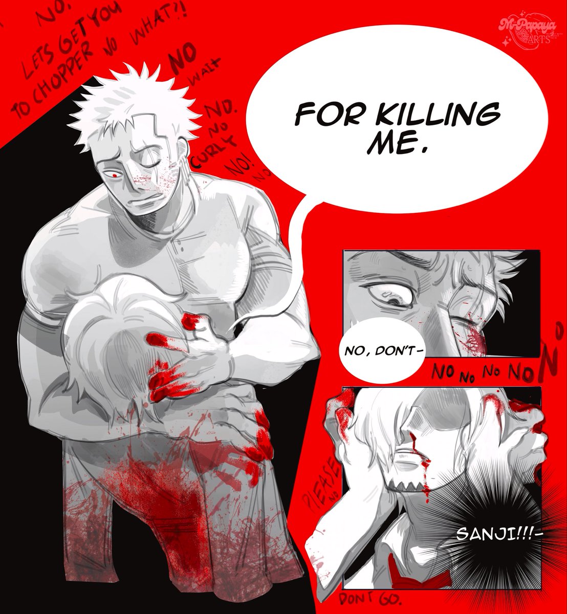 MpapayaArts's tweet photo. Zoro’s fear.
PART 1/2
#zosan #onepiece #zosancomic #hurtcomfort #angst #ゾロサン https://t.co/ieXSwlBNDA