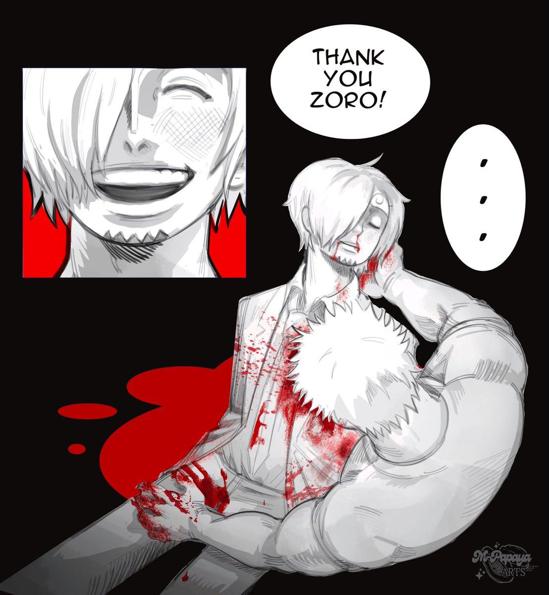 MpapayaArts's tweet photo. Zoro’s fear.
PART 1/2
#zosan #onepiece #zosancomic #hurtcomfort #angst #ゾロサン https://t.co/ieXSwlBNDA