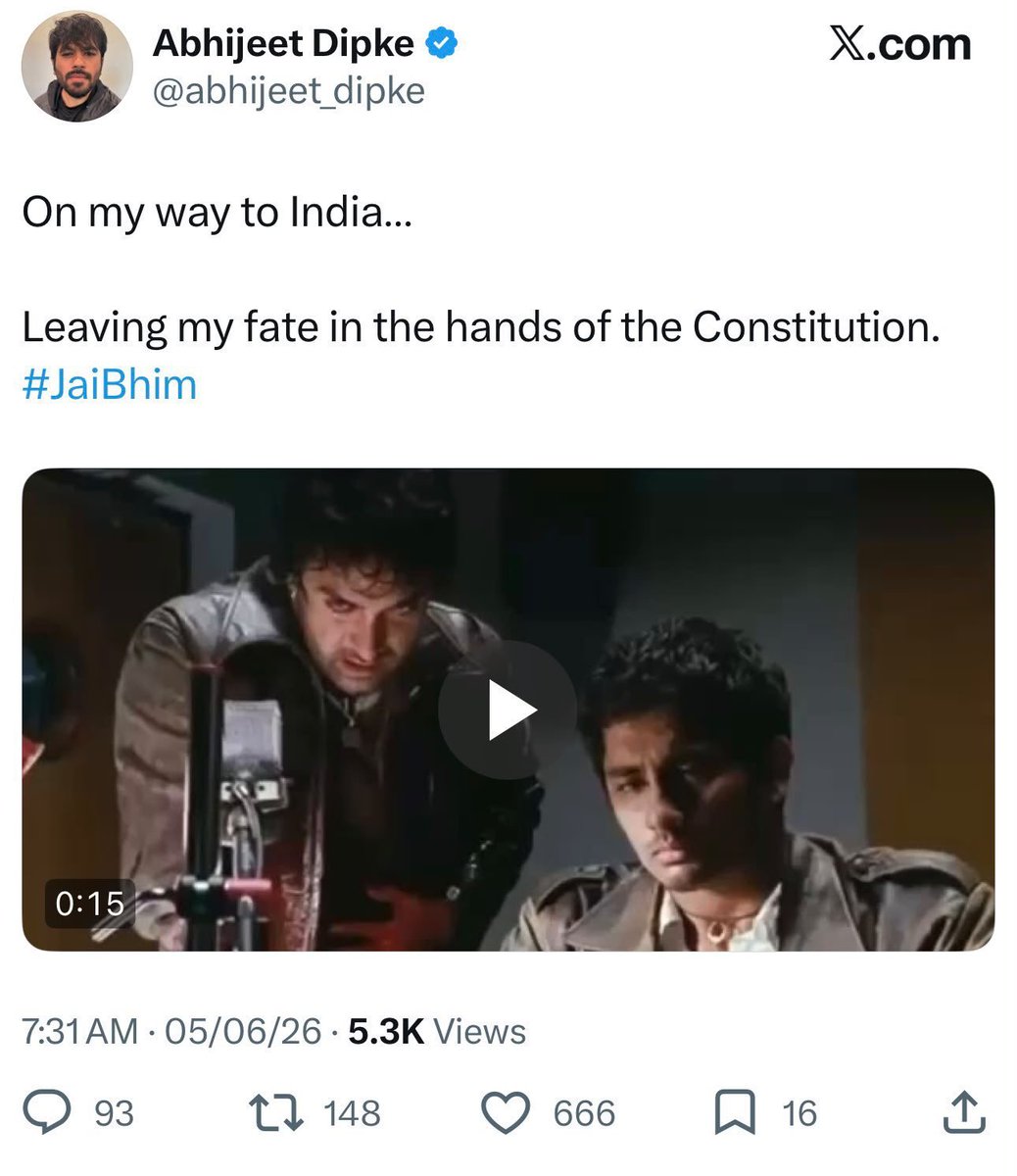 BesuraTaansane's tweet photo. Massive Freudian Slip by @abhijeet_dipke - did he foolishly reveal his true desire and then hastily correct it? People should decide 

At 7:31 AM he posts with the image from Rang De Basanti movie, then hastily deletes the post with the image and reposts only the text at 7:59 AM. 

Why did you delete the OP which had the still from Rang De Basanti movie? @abhijeet_dipke 

Scared that you would get arrested, because the film depicts assassination of a minister & it accidentally exposed your inner secret desires of unleashing anarchy in India? 

But you forgot that "Digital Footprint Is Permanent" and the original post has already been captured by the internet. 

It is clear from your original post with the picture that you are here only to incite violence and disturb law & order

cc @HMOIndia @AmitShah @NIA_India @MEAIndia