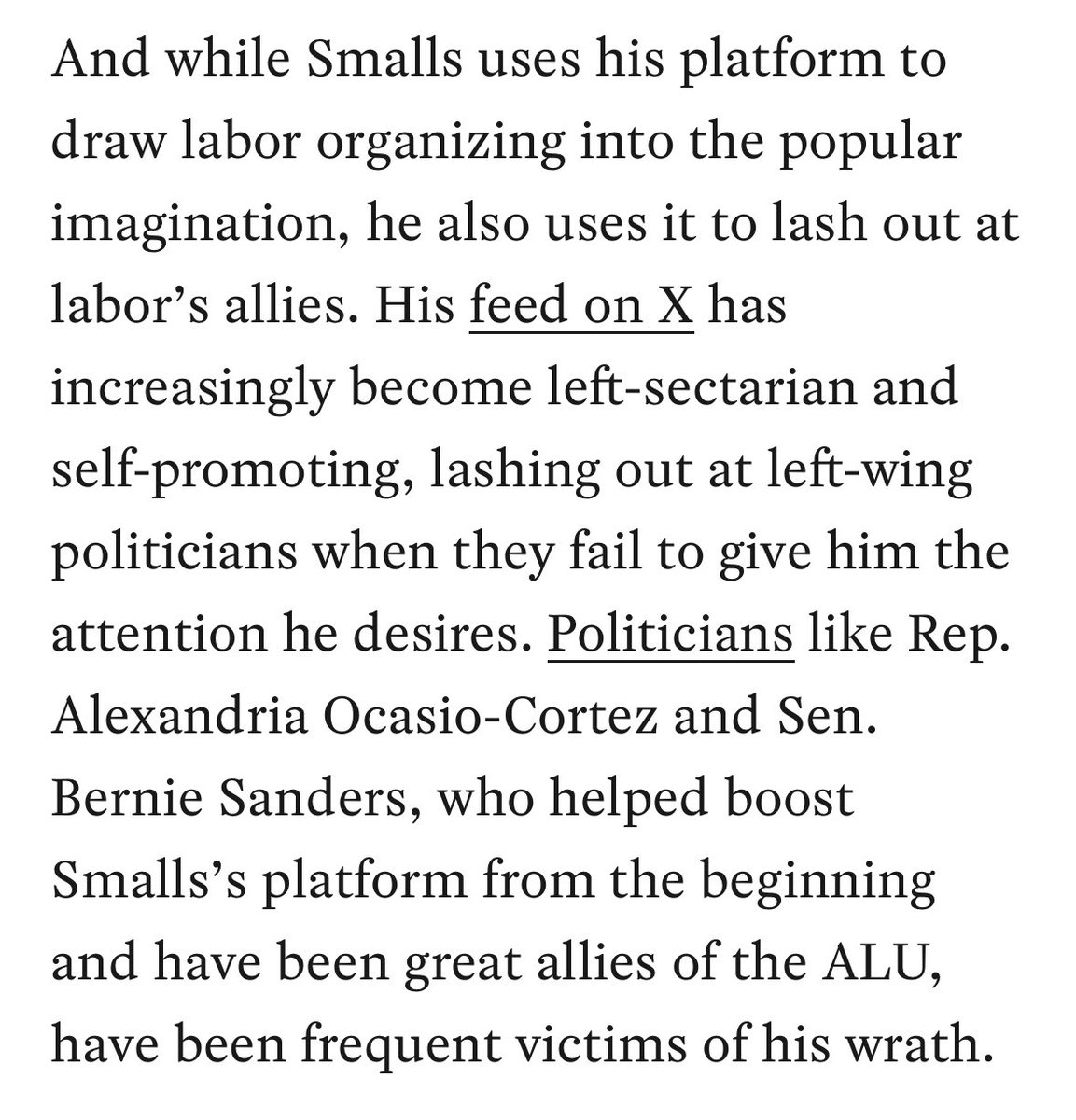 TheLibProj's tweet photo. These pathetic losers are sending out a hit piece because Chris Smalls dared to criticize Jacobin’s liberal darlings, AOC and Bernie. The pearl clutching over people who have lied to our face and betrayed us is so fucking embarrassing. https://t.co/foq8HVUqCk