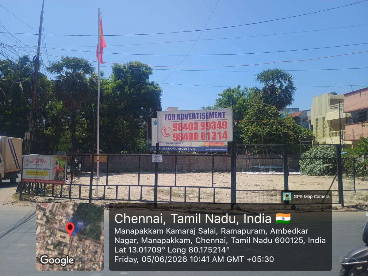 memetech's tweet photo. Sir,upon my complaint at Manapakkam MG salai on 3r MayAEand AEE with police protection  came to remove the Banner,the site owner Mr Ragunath did not allow them to remove .The AE gave a complaint to the Inspector of Ploice .But not removed till now . @chennaicorp  @tnpoliceoffl https://t.co/xh6UpYcdgI