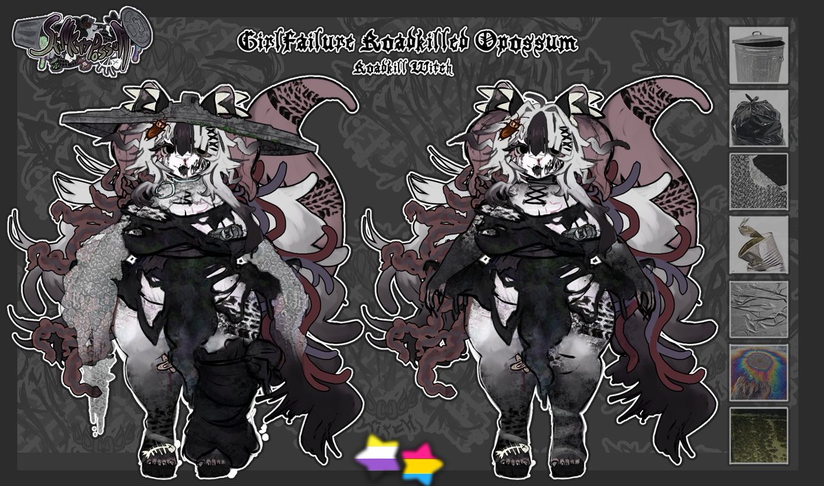Stinkyypossum's tweet photo. ˖ ࣪ ꉂ🗯️My name’s Stinky but doesn’t mean I smell!
Very mentally sane Opossum Roadkill Witch (lie)⸝⸝⋆
🛣 ⋮ Got splatted on the highway, crawled back to rot in your garbage ⋮💀

‧˚꒰ art tag : #stinkartsyy ⸝⸝ oshi mark : 🗑️🦠୭ ˚. ᵎᵎ
                    ⏔⏔ ꒰🗑️🦠꒱ ⏔⏔ https://t.co/WVWsLKwBiJ