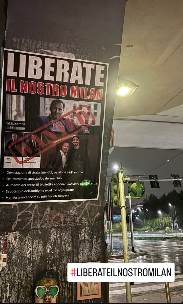 FraNasato's tweet photo. Prosegue la protesta della Curva Sud: nuovo manifesto appeso in vari luoghi di Milano, tra cui davanti Casa Milan e nei dintorni di San Siro (foto dal profilo Instagram della Curva Sud) https://t.co/eKdDjFPhkK