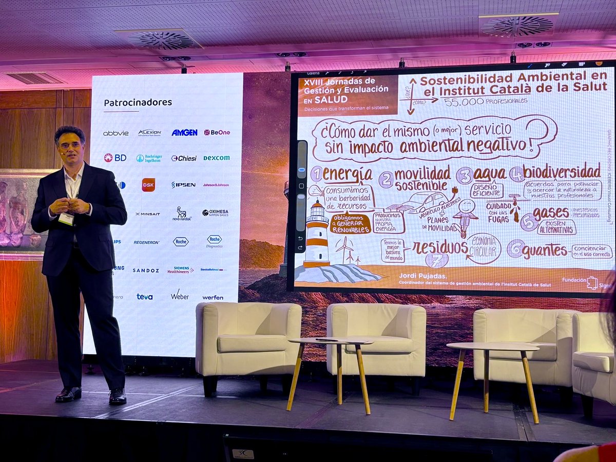 icscat's tweet photo. @fundacionsigno @primariaicscat @hbellvitge @vallhebron 🌏 @Puji1976 ha explicat l'abordatge de la sostenibilitat ambiental a l'#icscat, destacant les principals accions que la institució ha portat a terme i els reptes per fer compatibles l'atenció sanitària d'excel·lència amb la protecció del medi ambient. https://t.co/Gt1fxQDFhd