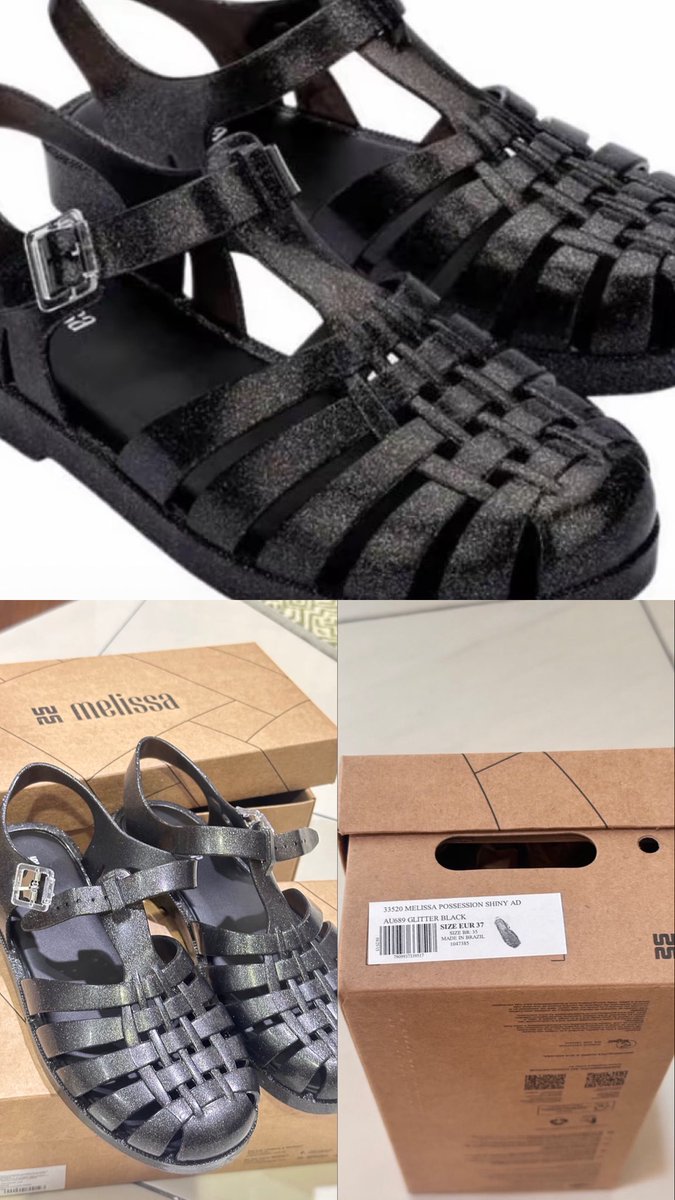 cheerishine's tweet photo. WTS melissa ad possession black glitter
 100% ORIGINAL, with box
size EU 37, insol 23.5cm
belum pernah dipake samsek 

675k nego (di store masih 900k) https://t.co/pEq8IdXNNv
