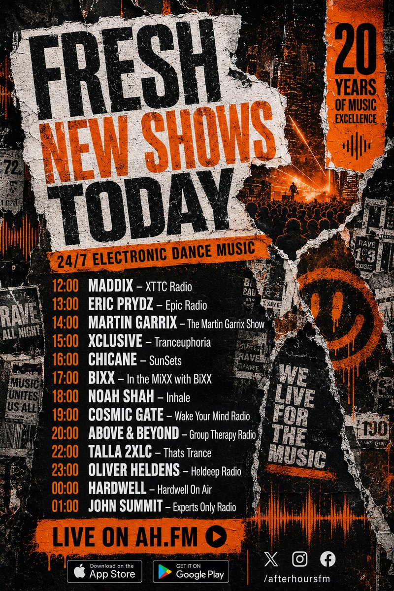 AfterhoursFM's tweet photo. Start your weekend with nonstop Trance, fresh shows, and the sound that keeps the global dance music community moving. https://t.co/0FQUATvfX1 https://t.co/l09aJL02h6