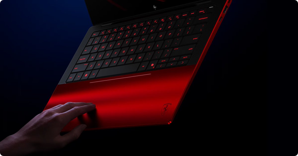 stufflistings's tweet photo. HP and Ferrari have collaborated on this one.

Tandem OLED+ touch display, Intel Core ultra chip, glass  haptic trackpad.

The HP x Scuderia Ferrari AI PC... https://t.co/PY6X11isfU