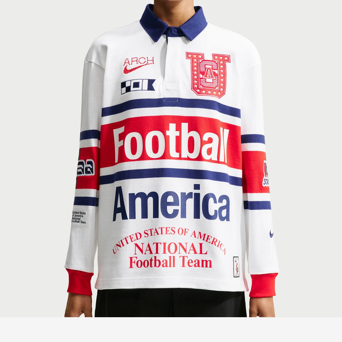 ボーダーラグビートップスwara様 USA x VAA メンズ ロングスリーブ ラグビートップス IM3227-100 ¥16500