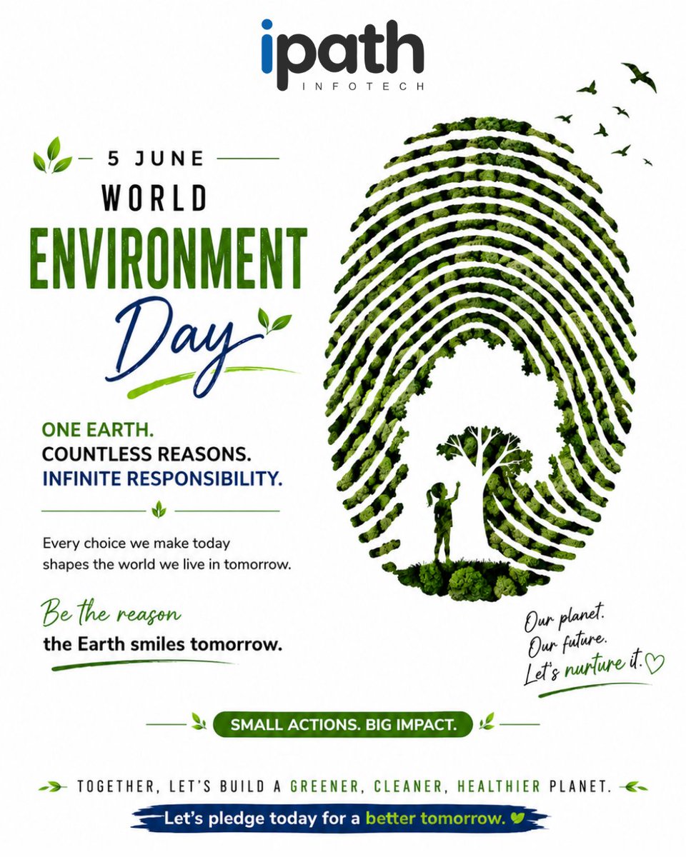 ipath_infotech's tweet photo. 🌍 One Earth. Countless Reasons. Infinite Responsibility.

Every choice we make today shapes tomorrow. Let's leave a positive mark on our planet. 🌱

#WorldEnvironmentDay #SaveEnvironment #ClimateAction #Sustainability #GoGreen #iPathInfotech https://t.co/twmZMNAmQp