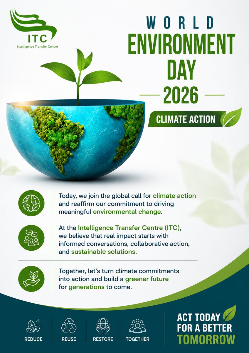 ITCIntelligence's tweet photo. ITC celebrates World Environment Day 2026. Take action now. 

Join ITC at our Environmental Summit 22 &amp; 23 July.

#netzero #climateaction #esg https://t.co/mdJ2DLK8AN